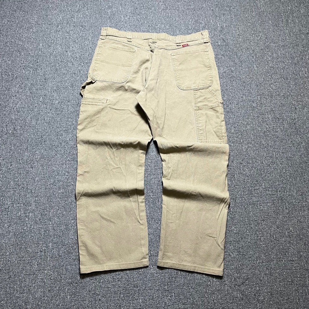 Wrangler Carpenter Pants 38x32 Tan Canvas Utility Workwear Trousers 1094LXWCK